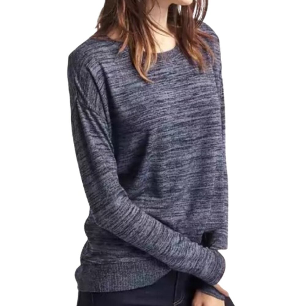 GAP Softspun Knit Hi-Lo Sweater Marled Drop Shoulder 461643 Relaxed Fit